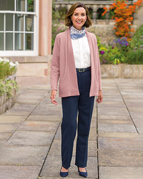 Ladies white blouse and cardigan